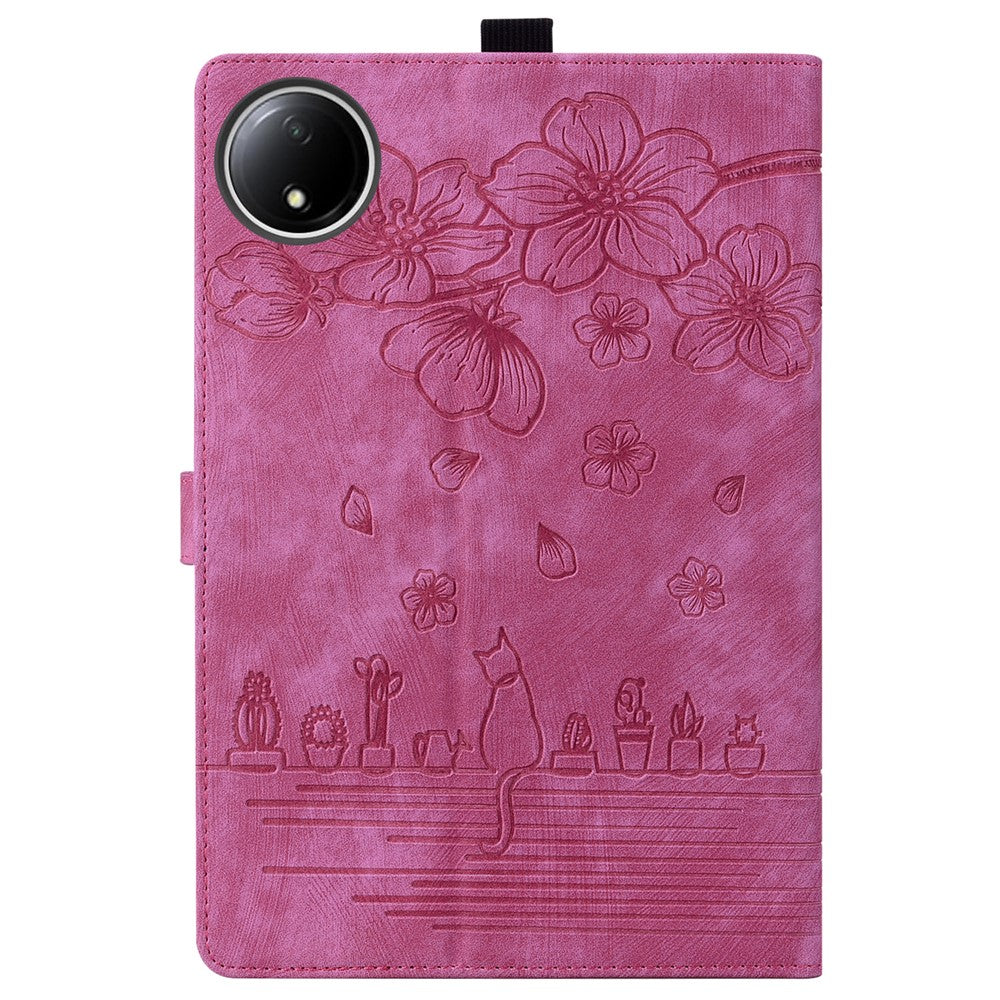 For Xiaomi Redmi Pad SE 4G 8.7 inch Case Card Slots Leather Tablet Stand Folio Cover Flower Cat