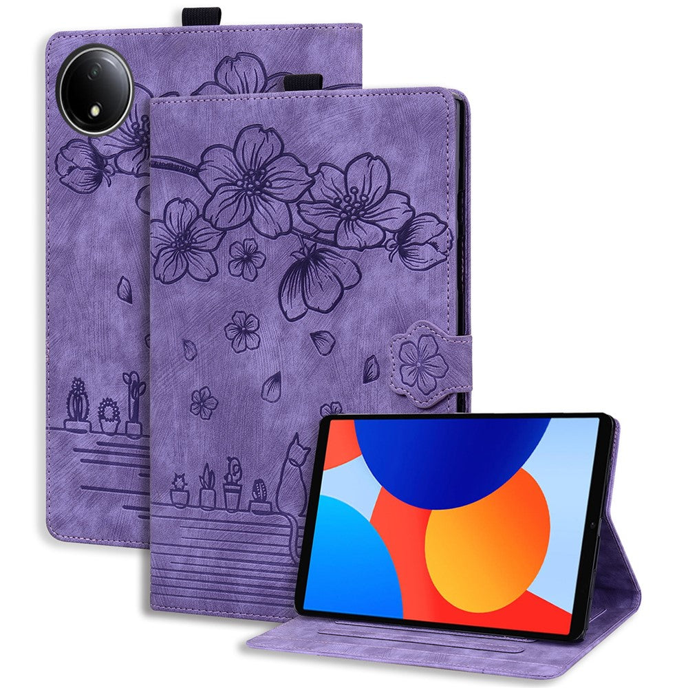 For Xiaomi Redmi Pad SE 4G 8.7 inch Case Card Slots Leather Tablet Stand Folio Cover Flower Cat