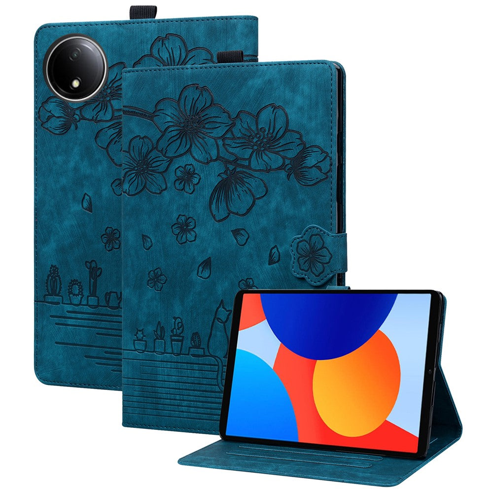 For Xiaomi Redmi Pad SE 4G 8.7 inch Case Card Slots Leather Tablet Stand Folio Cover Flower Cat