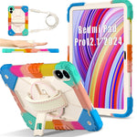 For Xiaomi Redmi Pad Pro 5G / Pad Pro / Poco Pad 4G Case Kickstand Silicone+PC Tablet Cover with Shoulder Strap