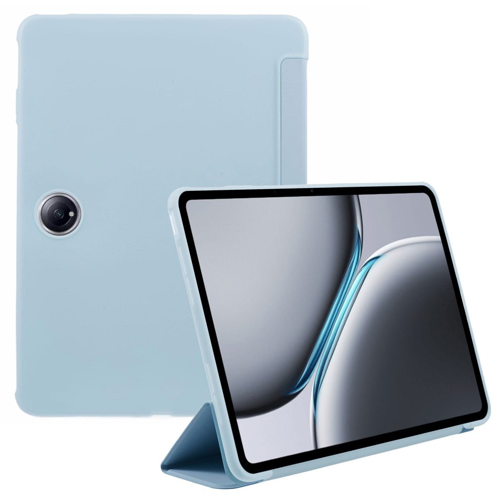 For OnePlus Pad 2 Case PU Leather+Silicone Tri-Fold Stand Tablet Cover