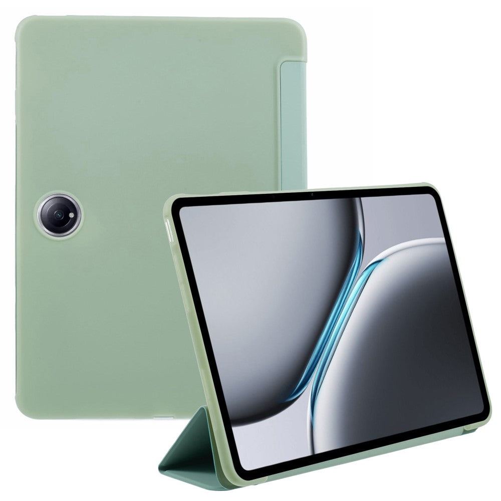 For OnePlus Pad 2 / Pad Pro Case PU Leather+Silicone Tri-Fold Stand Tablet Cover