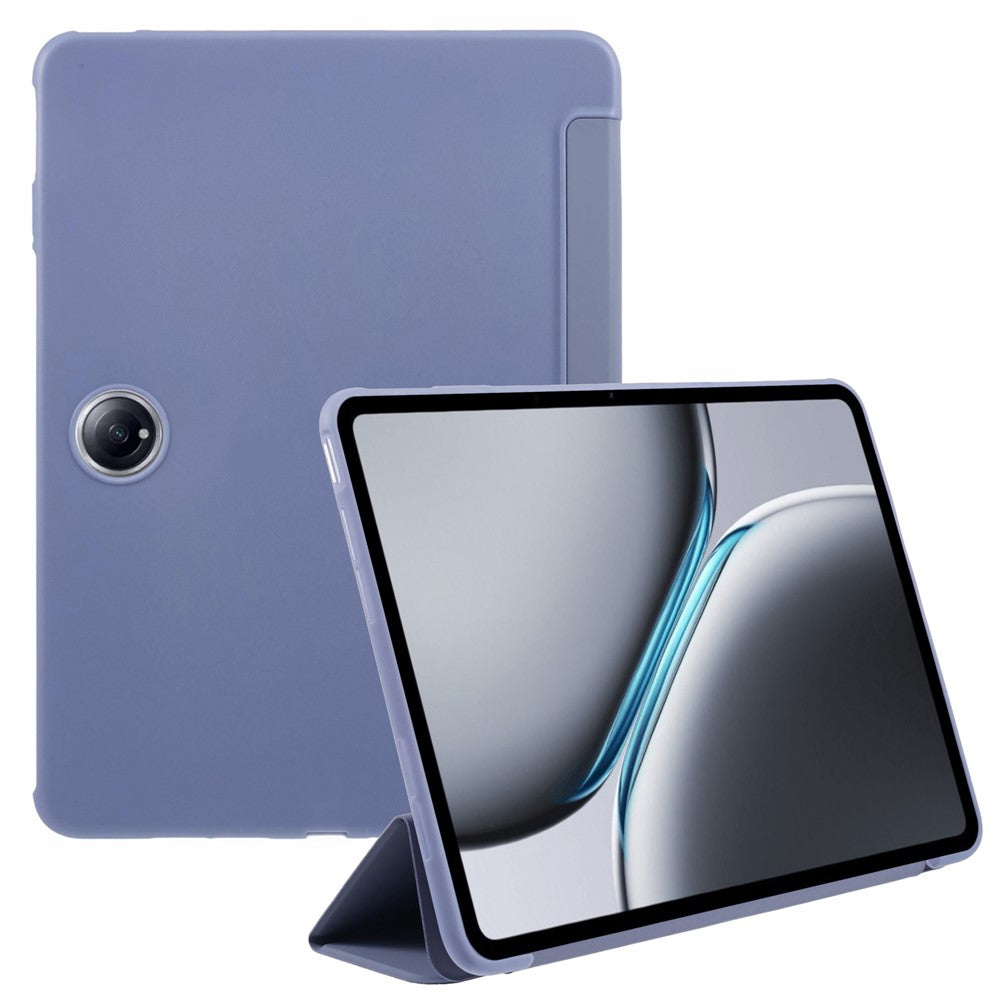 For OnePlus Pad 2 Case PU Leather+Silicone Tri-Fold Stand Tablet Cover