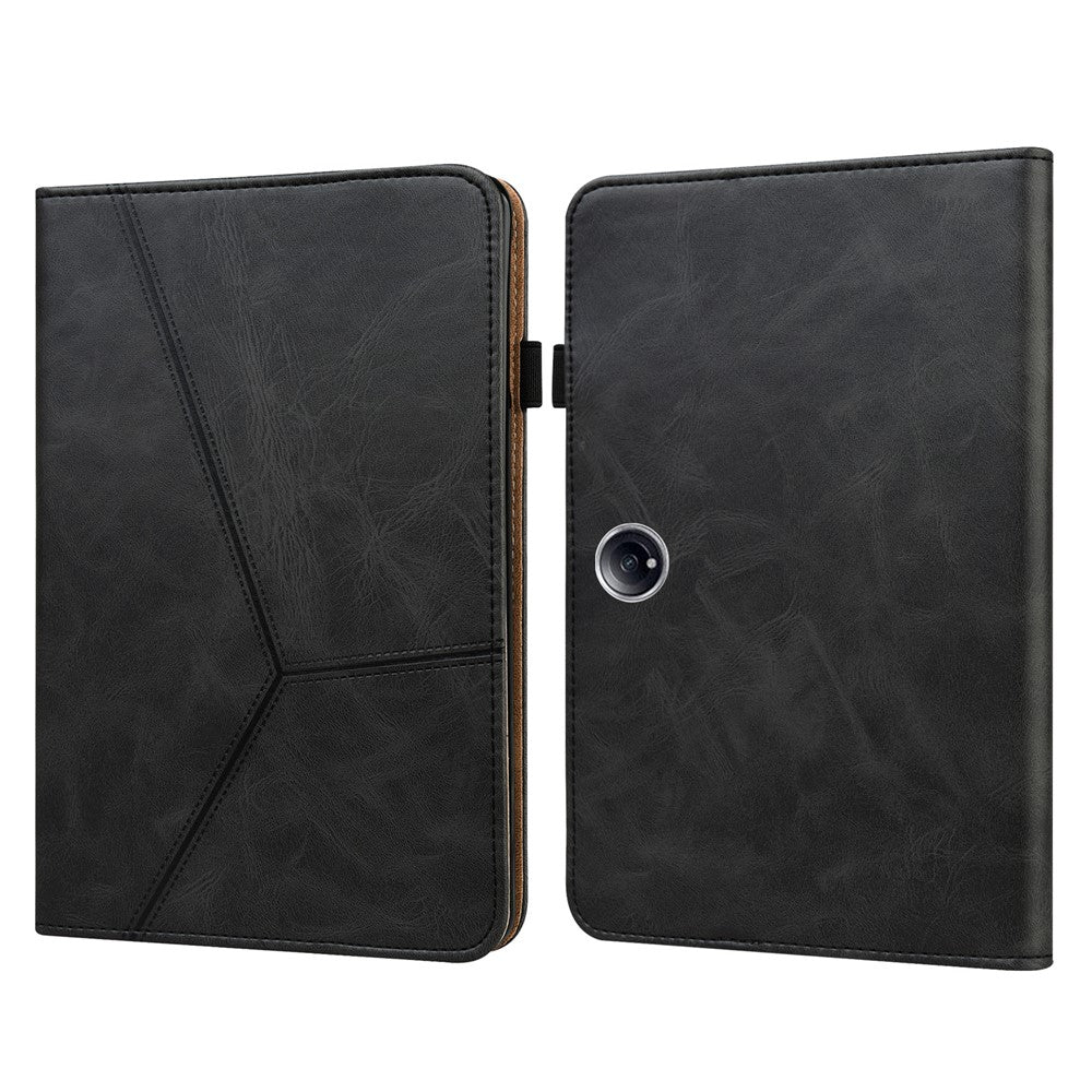 For OnePlus Pad 2 / Pad Pro Case Line Imprinted PU Leather Card Holder Tablet Stand Cover