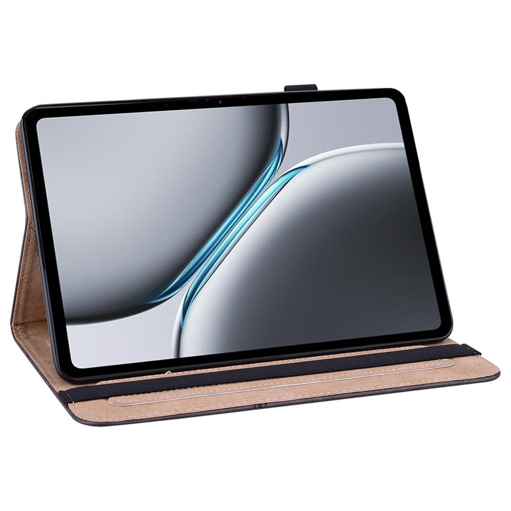For OnePlus Pad 2 / Pad Pro Case Line Imprinted PU Leather Card Holder Tablet Stand Cover