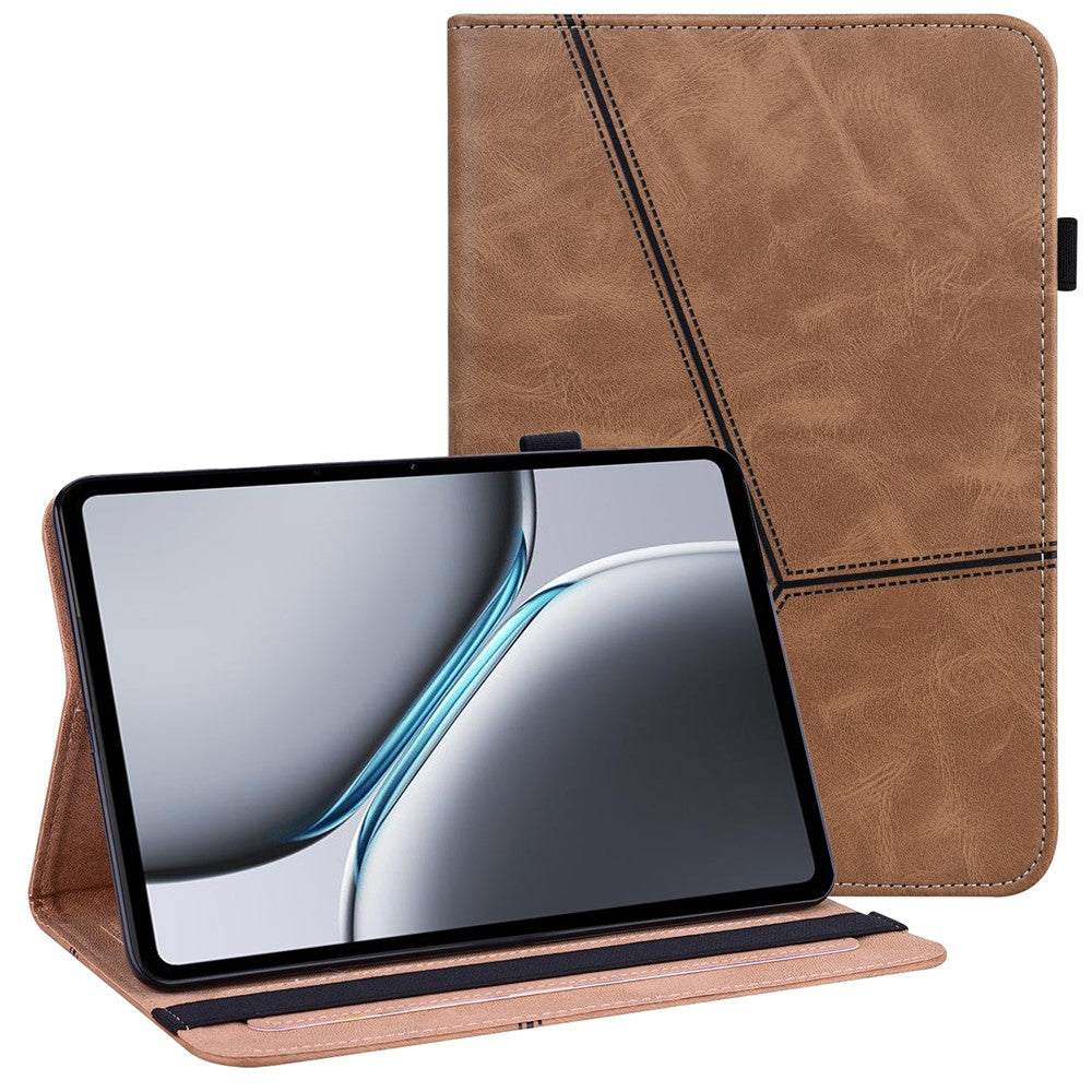 For OnePlus Pad 2 / Pad Pro Case Line Imprinted PU Leather Card Holder Tablet Stand Cover