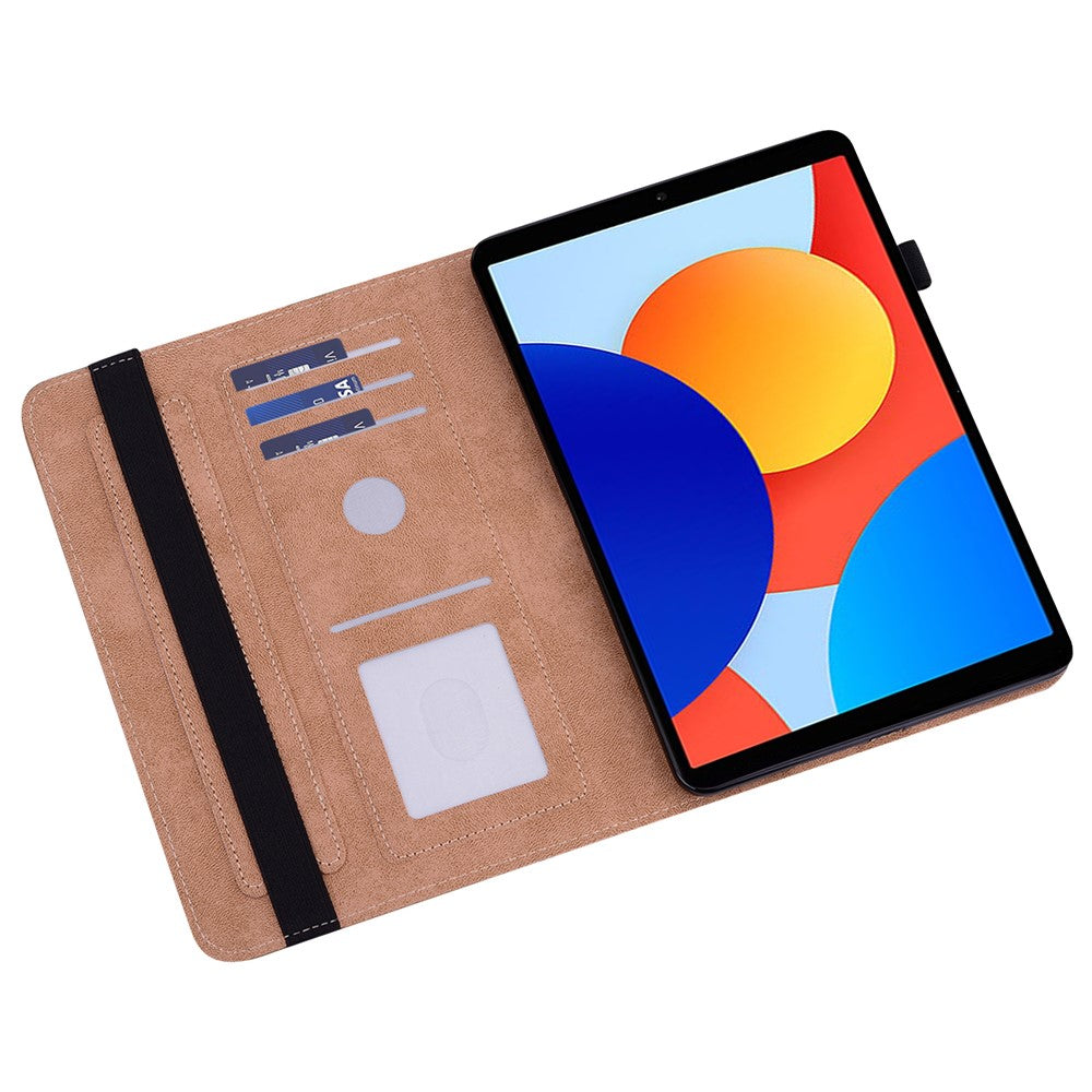 For Xiaomi Redmi Pad SE 4G 8.7 inch Case Line Imprinted PU Leather Card Holder Tablet Stand Cover