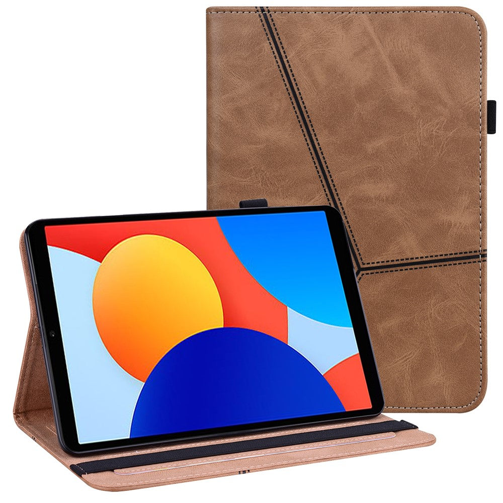 For Xiaomi Redmi Pad SE 4G 8.7 inch Case Line Imprinted PU Leather Card Holder Tablet Stand Cover