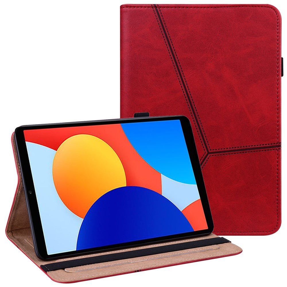 For Xiaomi Redmi Pad SE 4G 8.7 inch Case Line Imprinted PU Leather Card Holder Tablet Stand Cover