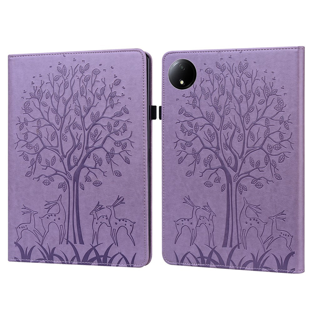 For Xiaomi Redmi Pad SE 4G 8.7 inch Case PU Leather Stand Tree Deer Pattern Tablet Cover