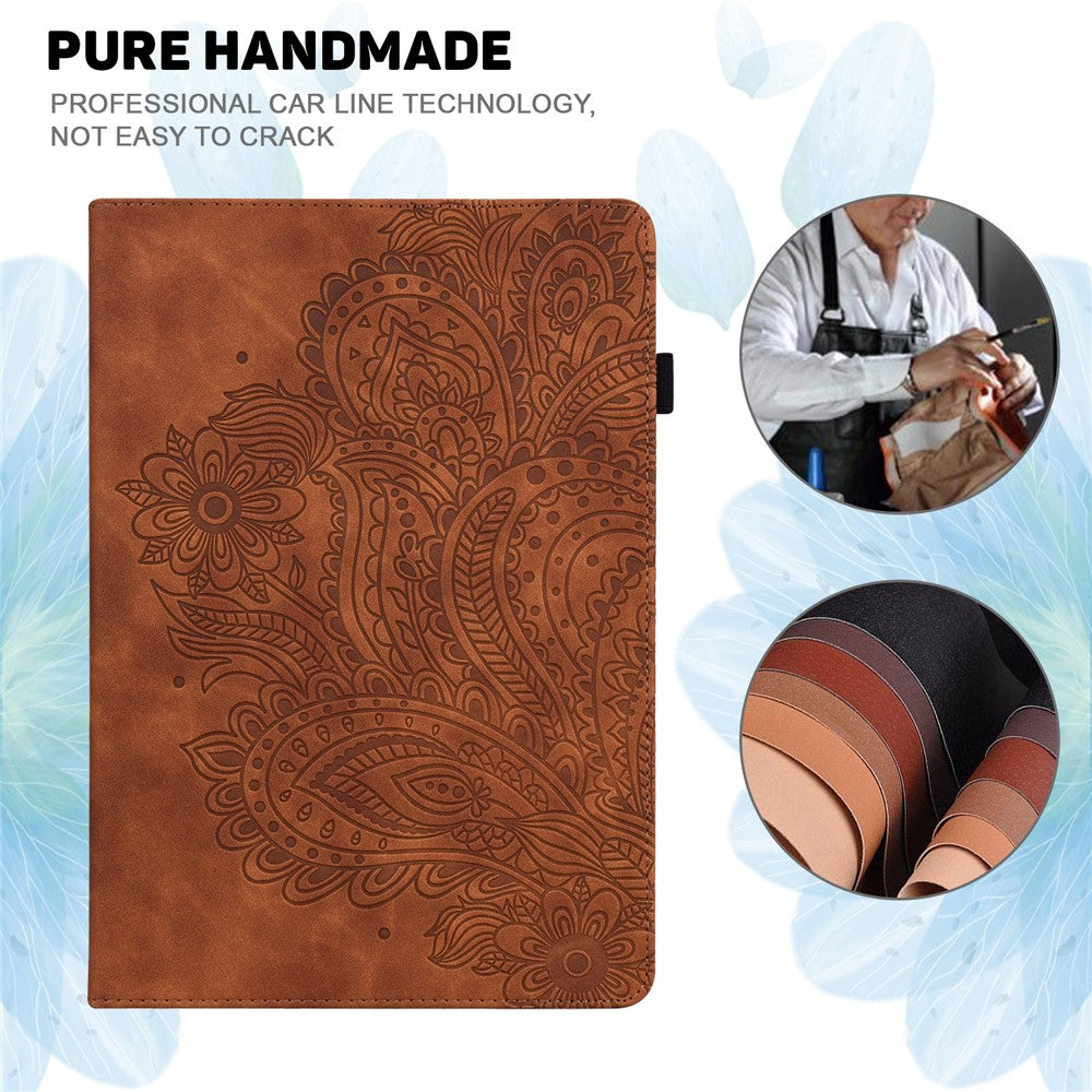 For Xiaomi Redmi Pad SE 4G 8.7 inch Case Peacock Flower Pattern Card Holder Leather Tablet Cover
