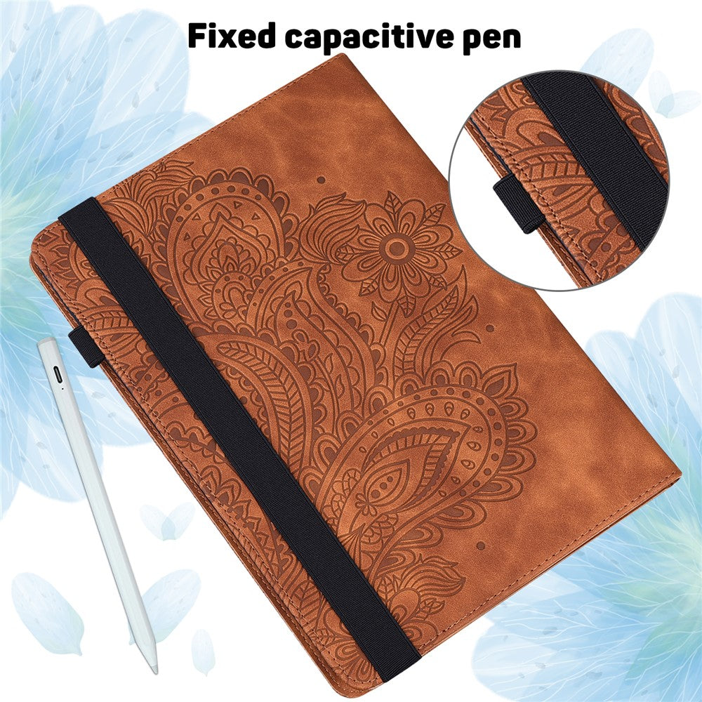 For Xiaomi Redmi Pad SE 4G 8.7 inch Case Peacock Flower Pattern Card Holder Leather Tablet Cover