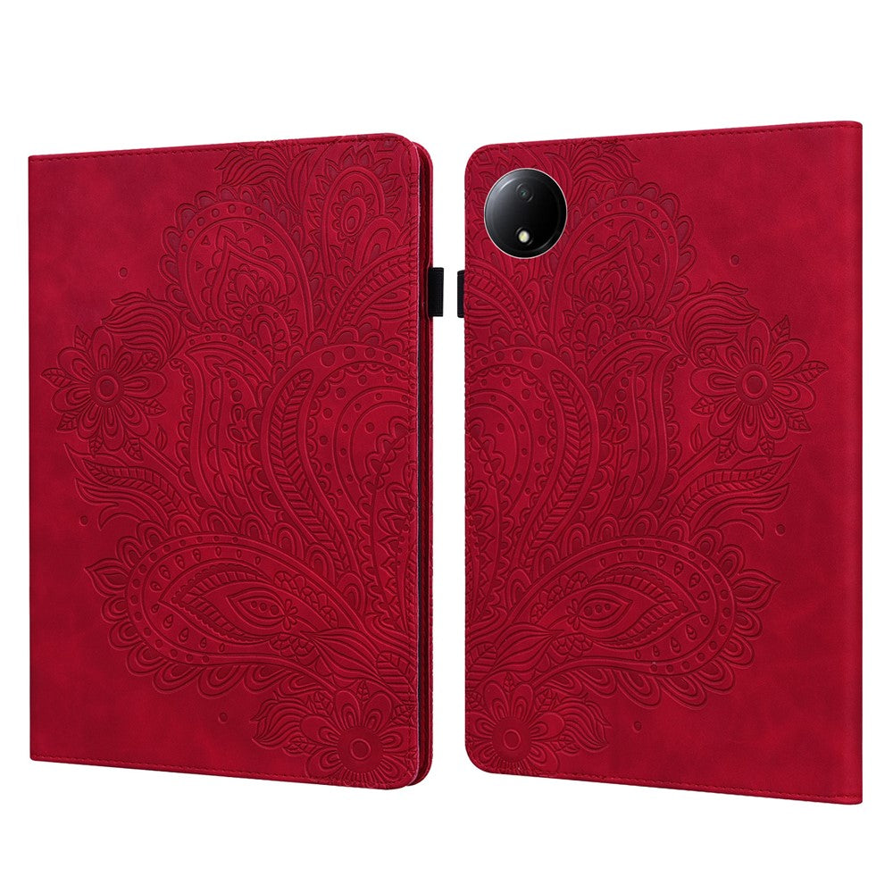 For Xiaomi Redmi Pad SE 4G 8.7 inch Case Peacock Flower Pattern Card Holder Leather Tablet Cover