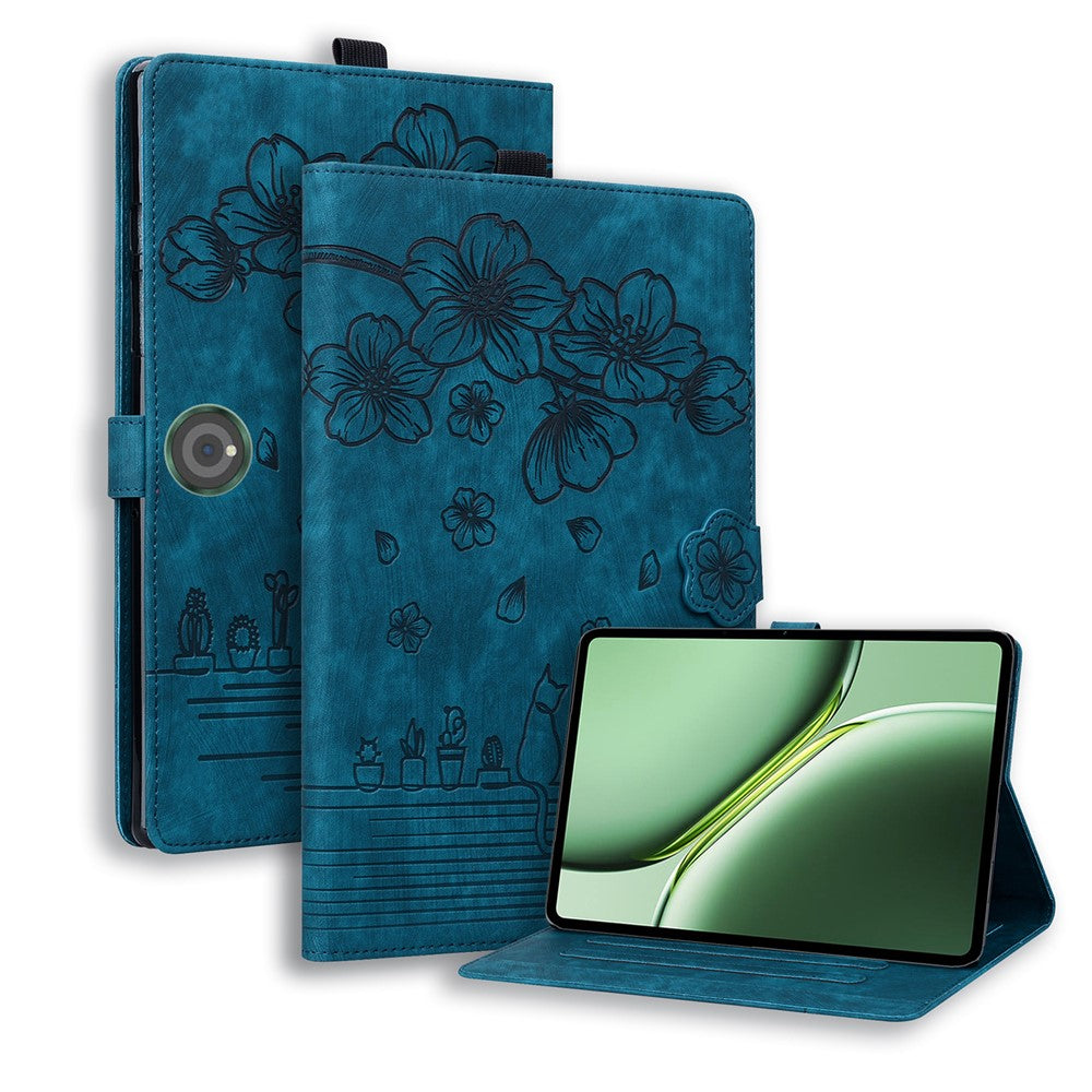 Til OnePlus Pad Pro / Pad 2 Etui Kortlommer Læder Tablet Stående Folio Cover Blomster Kat