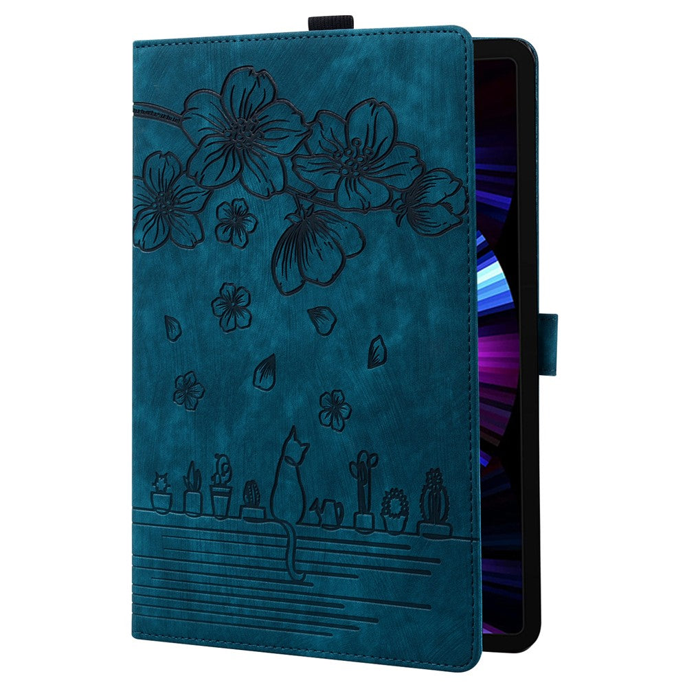 For OnePlus Pad Pro / Pad 2 Case Card Slots Leather Tablet Stand Folio Cover Flower Cat