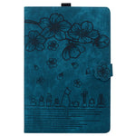 For OnePlus Pad Pro / Pad 2 Case Card Slots Leather Tablet Stand Folio Cover Flower Cat