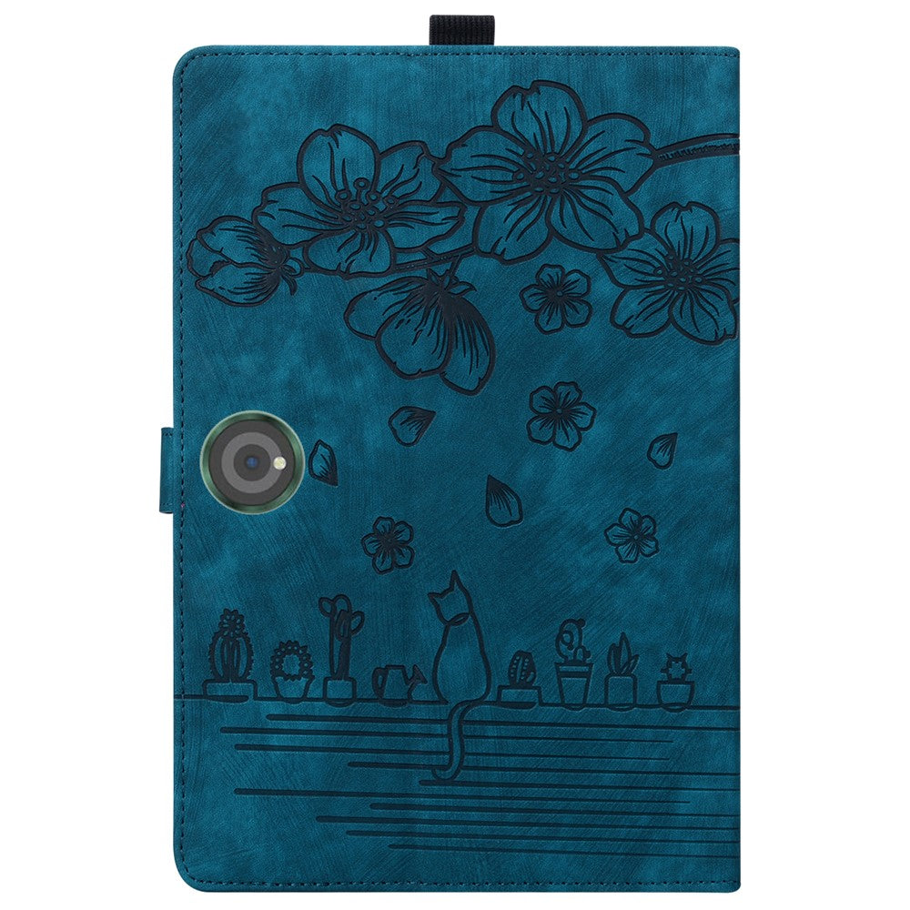 For OnePlus Pad Pro / Pad 2 Case Card Slots Leather Tablet Stand Folio Cover Flower Cat
