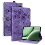 For OnePlus Pad Pro / Pad 2 Case Card Slots Leather Tablet Stand Folio Cover Flower Cat