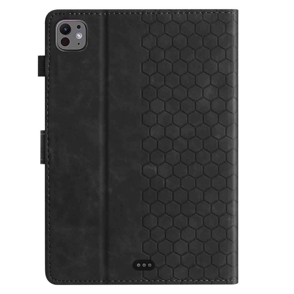 For iPad Pro 11 (2025) / 11 (2024) Case Honeycomb Printed Leather Tablet Cover with Card Slot
