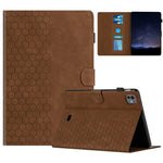 For iPad Pro 11 (2025) / 11 (2024) Case Honeycomb Printed Leather Tablet Cover with Card Slot