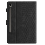 For Samsung Galaxy Tab S10 FE / S9 FE / S9 Case Honeycomb Printed Leather Tablet Cover with Card Slot