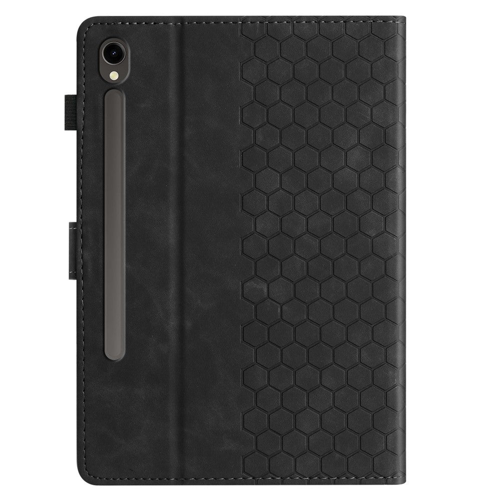 For Samsung Galaxy Tab S10 FE / S9 FE / S9 Case Honeycomb Printed Leather Tablet Cover with Card Slot