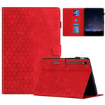 For Samsung Galaxy Tab S10 FE / S9 FE / S9 Case Honeycomb Printed Leather Tablet Cover with Card Slot