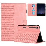For Samsung Galaxy Tab S10 FE / S9 FE / S9 Case Honeycomb Printed Leather Tablet Cover with Card Slot
