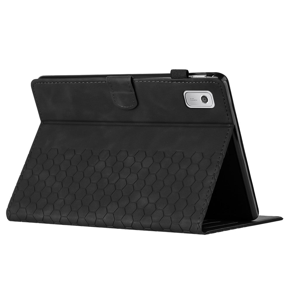 Lenovo Tab P11 Gen 2-fodral med honungskakamönster och lädersurfplatta med kortplats