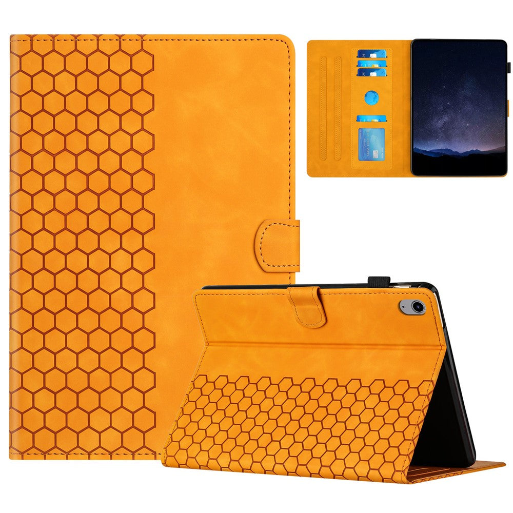 For Lenovo Tab P11 Case Honeycomb Printed Leather Tablet Cover with Card Slot