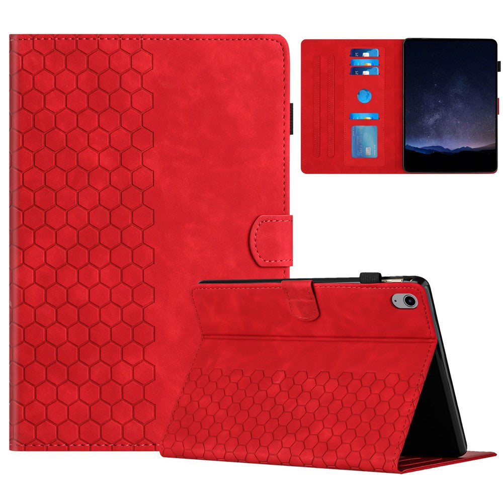 For Lenovo Tab P11 Case Honeycomb Printed Leather Tablet Cover with Card Slot