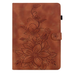 For Xiaomi Redmi Pad SE 4G 8.7 inch Case Lily Flower Imprint Card Slots Leather Tablet Cover