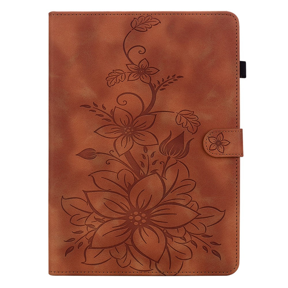 For Xiaomi Redmi Pad SE 4G 8.7 inch Case Lily Flower Imprint Card Slots Leather Tablet Cover