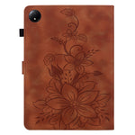 For Xiaomi Redmi Pad SE 4G 8.7 inch Case Lily Flower Imprint Card Slots Leather Tablet Cover