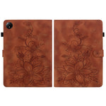 For Xiaomi Redmi Pad SE 4G 8.7 inch Case Lily Flower Imprint Card Slots Leather Tablet Cover