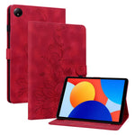 For Xiaomi Redmi Pad SE 4G 8.7 inch Case Lily Flower Imprint Card Slots Leather Tablet Cover