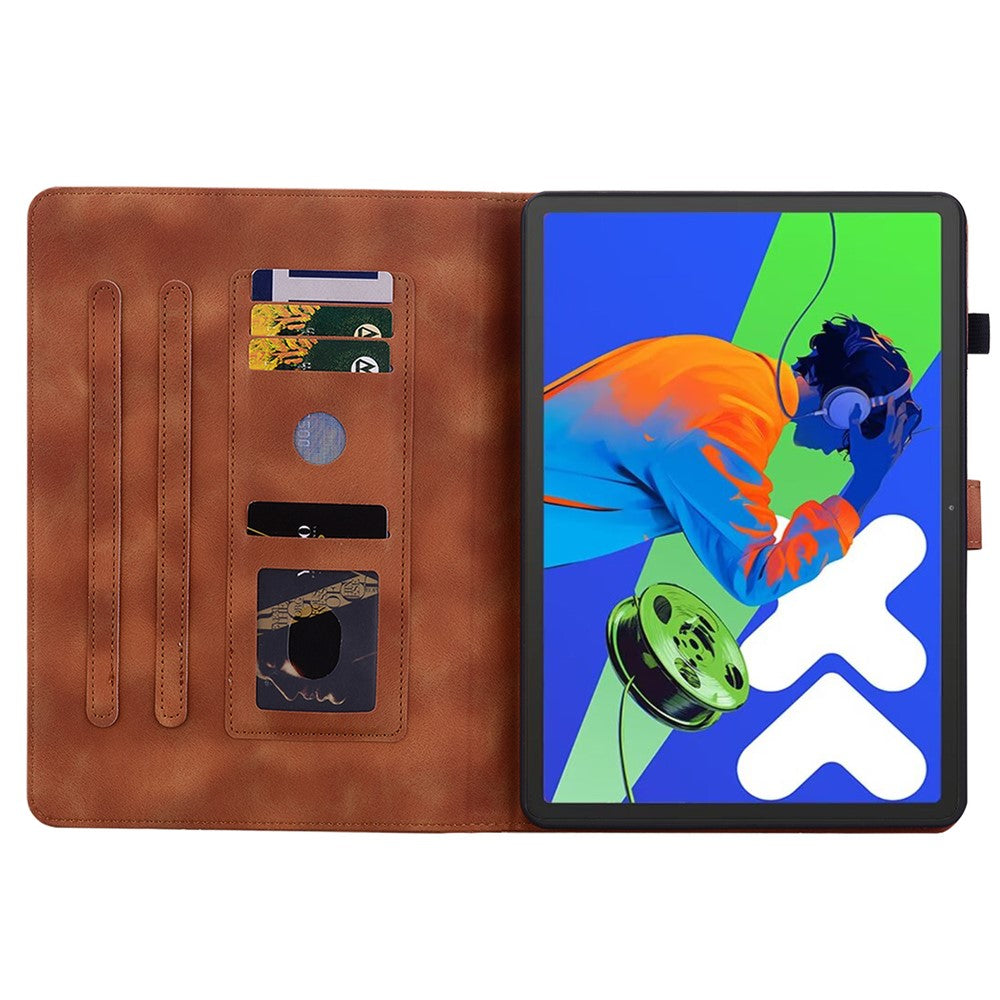 For Lenovo Tab P12 Pro 12.7 2025 / Xiaoxin Pad Pro 12.7 (2025) Case Lily Flower Imprint Card Slots Leather Tablet Cover