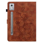 For Lenovo Tab P12 Pro 12.7 2025 / Xiaoxin Pad Pro 12.7 (2025) Case Lily Flower Imprint Card Slots Leather Tablet Cover