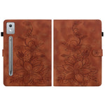 For Lenovo Tab P12 Pro 12.7 2025 / Xiaoxin Pad Pro 12.7 (2025) Case Lily Flower Imprint Card Slots Leather Tablet Cover