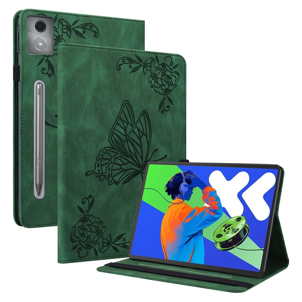 PU-læderetui med sommerblomstertryk og kortlommer til Lenovo Tab P12 Pro 12.7 2025 / Xiaoxin Pad Pro 12.7 (2025)