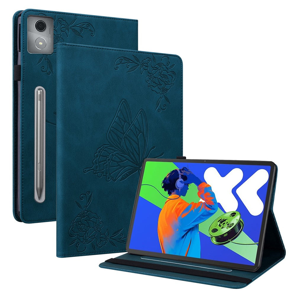 PU-læderetui med sommerblomstertryk og kortlommer til Lenovo Tab P12 Pro 12.7 2025 / Xiaoxin Pad Pro 12.7 (2025)