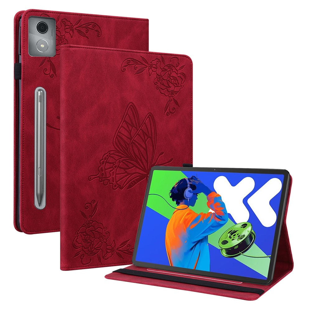 PU-læderetui med sommerblomstertryk og kortlommer til Lenovo Tab P12 Pro 12.7 2025 / Xiaoxin Pad Pro 12.7 (2025)
