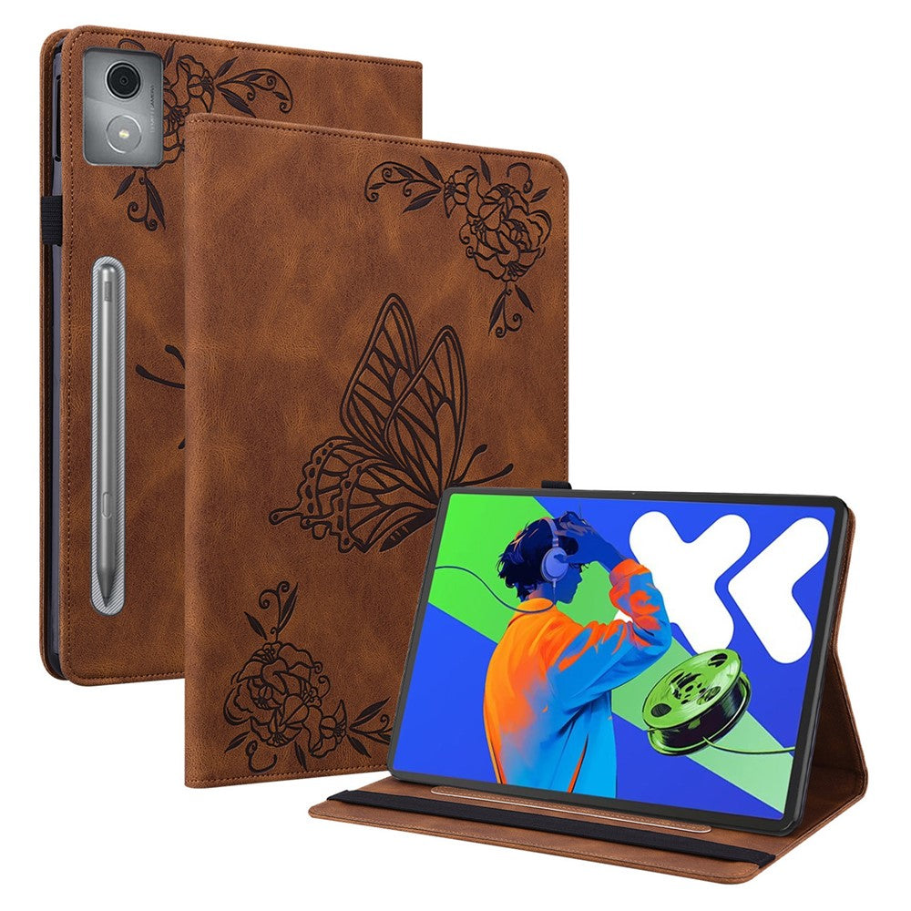 PU-læderetui med sommerblomstertryk og kortlommer til Lenovo Tab P12 Pro 12.7 2025 / Xiaoxin Pad Pro 12.7 (2025)