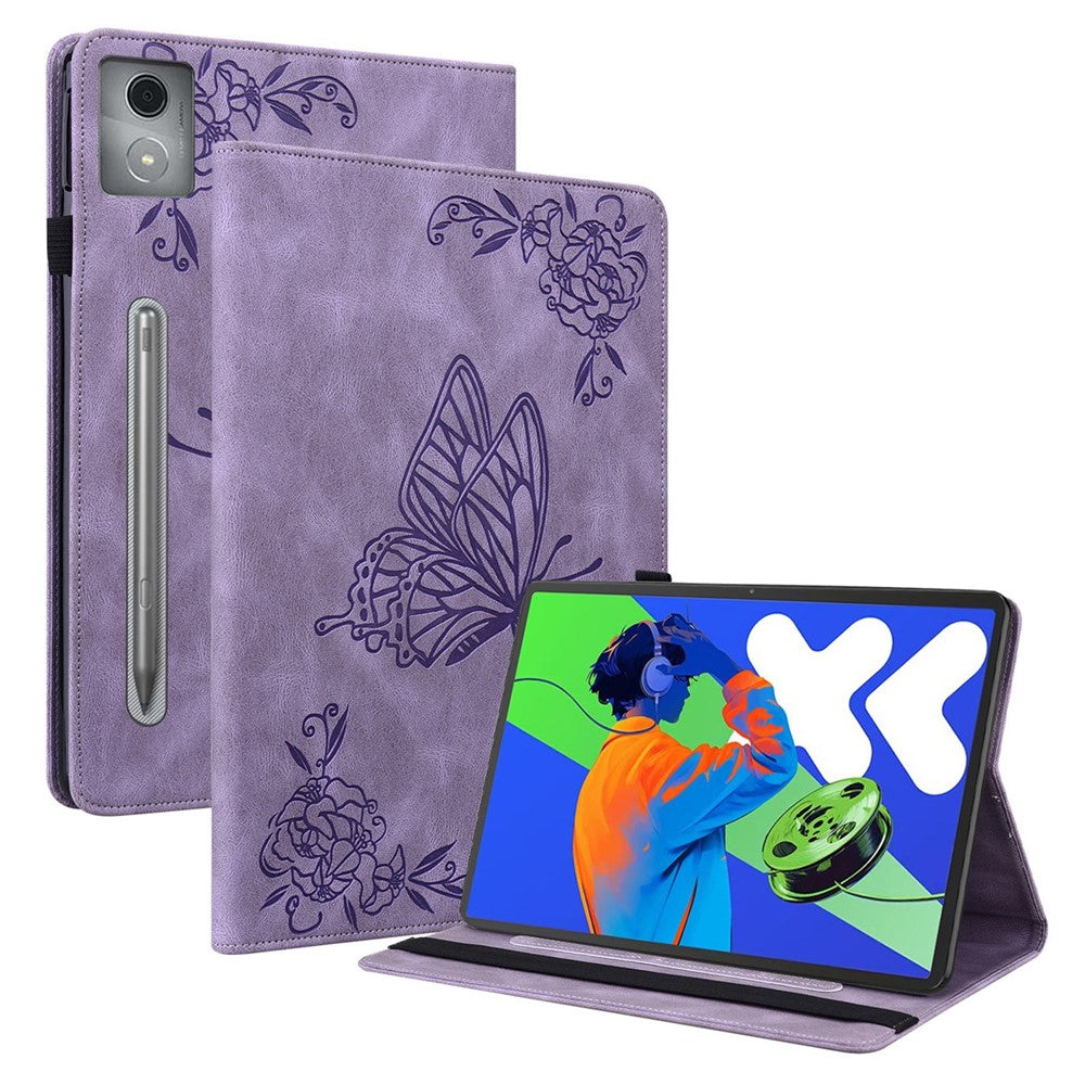 PU-læderetui med sommerblomstertryk og kortlommer til Lenovo Tab P12 Pro 12.7 2025 / Xiaoxin Pad Pro 12.7 (2025)