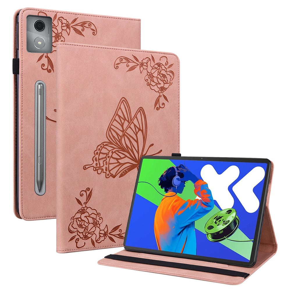 PU-læderetui med sommerblomstertryk og kortlommer til Lenovo Tab P12 Pro 12.7 2025 / Xiaoxin Pad Pro 12.7 (2025)