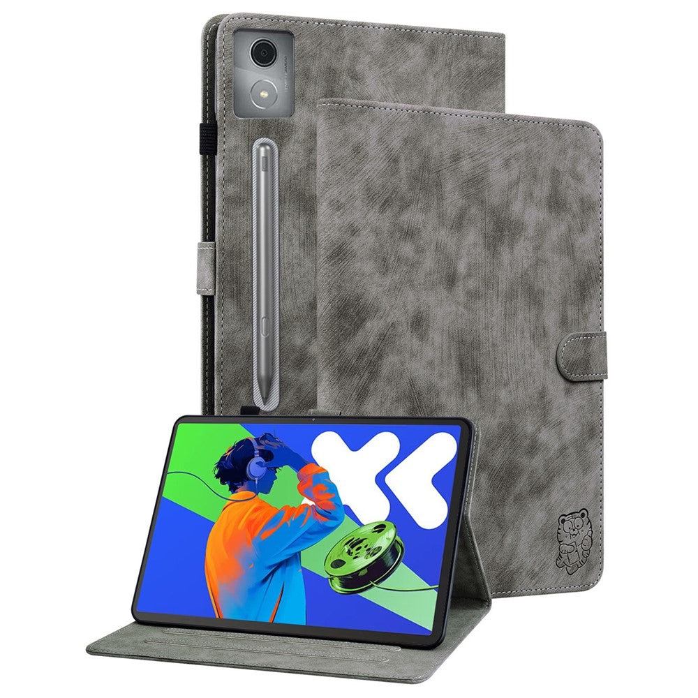 For Lenovo Tab P12 Pro 12.7 2025 / Xiaoxin Pad Pro 12.7 (2025) Cases Tiger Imprint Anti-Scratch PU Leather Tablet Cover