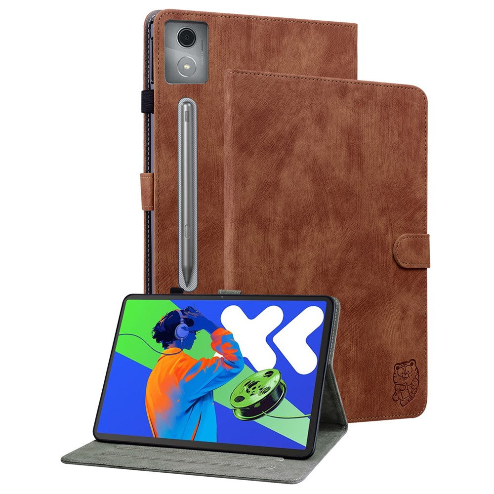 For Lenovo Tab P12 Pro 12.7 2025 / Xiaoxin Pad Pro 12.7 (2025) Cases Tiger Imprint Anti-Scratch PU Leather Tablet Cover