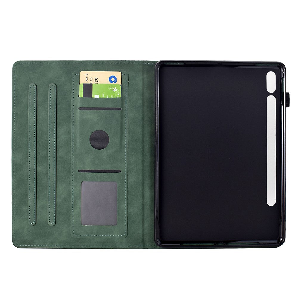 For Samsung Galaxy Tab S9 Case Cats Imprinted PU Leather Card Slots Tablet Cover