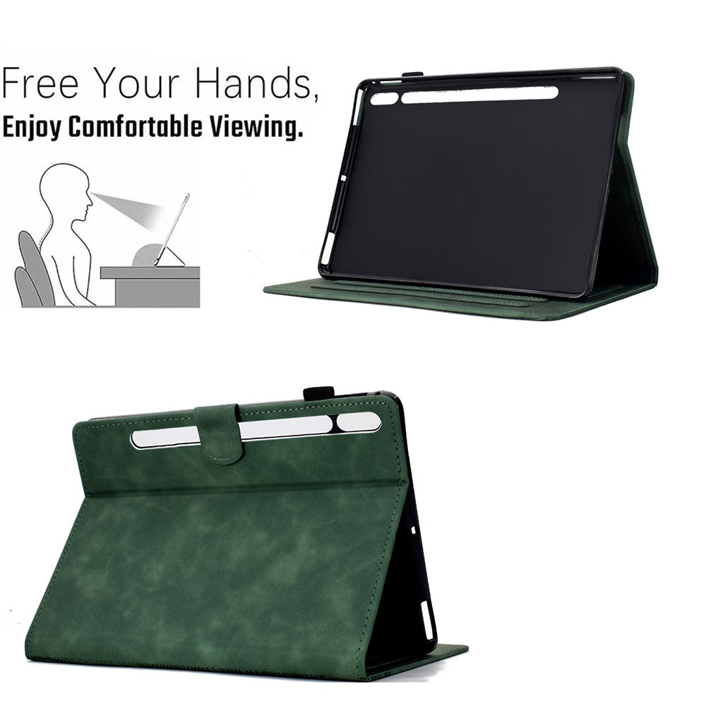 For Samsung Galaxy Tab S9 Case Cats Imprinted PU Leather Card Slots Tablet Cover