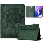For Lenovo Tab M10 Plus (3rd Gen) Case Cats Imprinted PU Leather Card Slots Tablet Cover